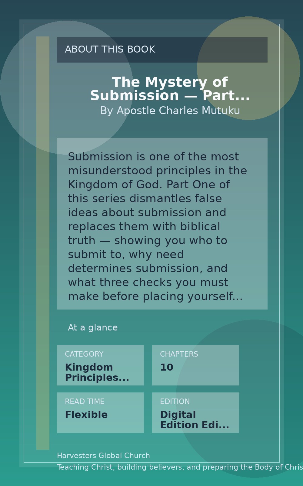 The Mystery of Submission — Part One back cover
